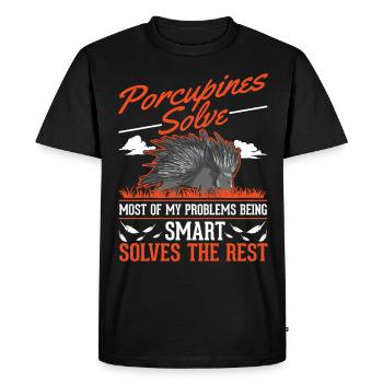 Porc-épic cadeau Porc-épic - T-shirt Premium bio Homme - noir - Devant - Nico (187cm)