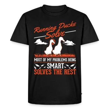 Indian Runner Duck cadeau Running Duck - T-shirt Premium bio Homme - noir - Devant - Nico (187cm)