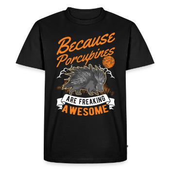 Porc-épic cadeau Porc-épic - T-shirt Premium bio Homme - noir - Devant - Nico (187cm)