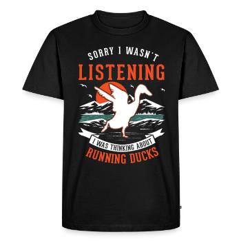 Indian Runner canard cadeau bouteille canard - T-shirt Premium bio Homme - noir - Devant - Nico (187cm)