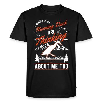 Indian Runner canard cadeau bouteille canard - T-shirt Premium bio Homme - noir - Devant - Nico (187cm)