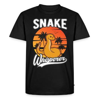 Serpents Chuchoteur Amoureux des Serpents - T-shirt Premium bio Homme - noir - Devant - Nico (187cm)