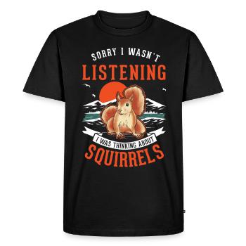 Écureuil cadeau écureuil gris - T-shirt Premium bio Homme - noir - Devant - Nico (187cm)