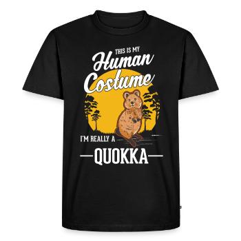 Quokka Halloween Kangourou à queue courte - T-shirt Premium bio Homme - noir - Devant - Nico (187cm)