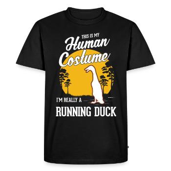Déguisement de canard coureur Halloween - T-shirt Premium bio Homme - noir - Devant - Nico (187cm)