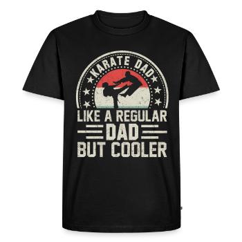 Karate Dad like a regular Dad but Cooler - Men's Premium Organic T-Shirt - black - Front - Nico (187cm)