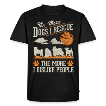 Chien de sauvetage Chien de rue - T-shirt Premium bio Homme - noir - Devant - Nico (187cm)