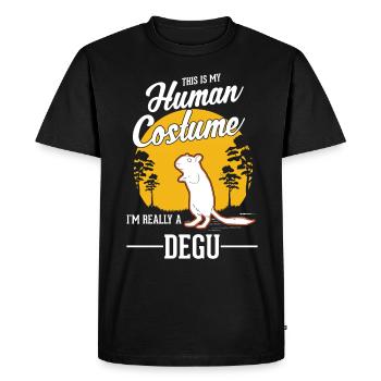 Degu Costume Humain Forêt Degu Halloween - T-shirt Premium bio Homme - noir - Devant - Nico (187cm)