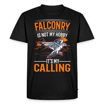 Faucon Hobby Fauconnerie Faucon Cercerelle - T-shirt Premium bio Homme - noir - Devant - Nico (187cm)