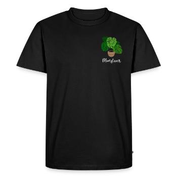 Monstera Flora jardinier de plantes d’intérieur - T-shirt Premium bio Homme - noir - Devant - Nico (187cm)