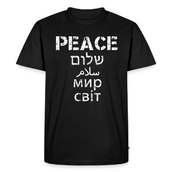 Peace for All People Pacifist Pacifism Demo - Men's Premium Organic T-Shirt - black - Front - Nico (187cm)