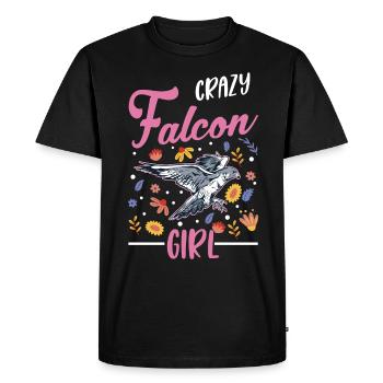 Fille Faucon Folle - T-shirt Premium bio Homme - noir - Devant - Nico (187cm)