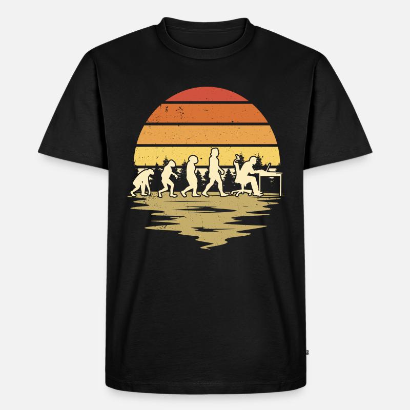 Informatiker Evolution Programmierer Nerd - Männer Premium Bio T-Shirt - Schwarz