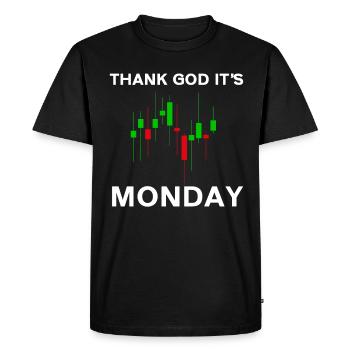Thank God Its Monday Stock Chart Day Trading Stock Market - Men's Premium Organic T-Shirt - black - Front - Nico (187cm)