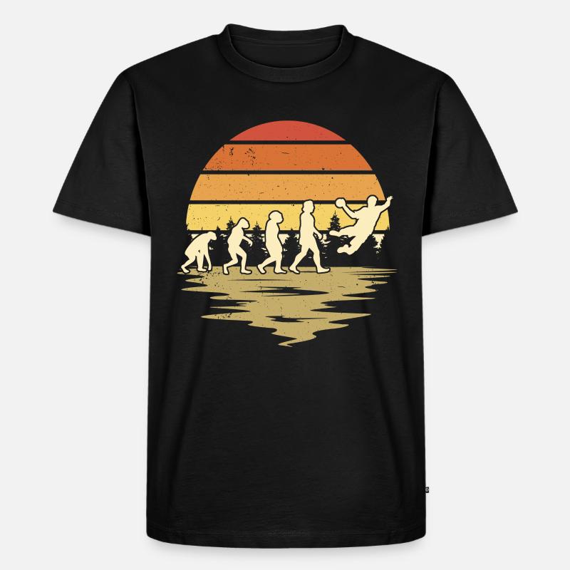 Handballer Evolution Handballteam - Männer Premium Bio T-Shirt - Schwarz