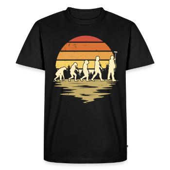 Peintres et vernisseurs Evolution Maîtres peintres - T-shirt Premium bio Homme - noir - Devant - Nico (187cm)