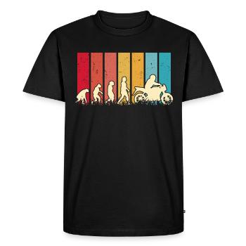 Motorcyclist Evolution Motorcycle Biker - Men's Premium Organic T-Shirt - black - Front - Nico (187cm)