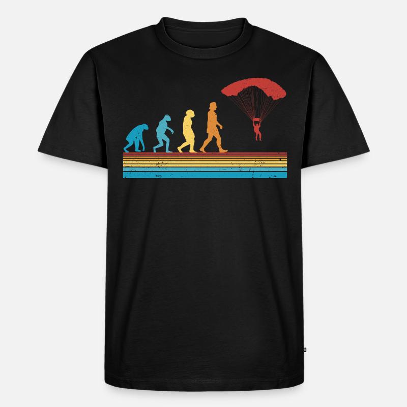 Fallschirmspringer EvolutionFallmschirm Skydive - Männer Premium Bio T-Shirt - Schwarz