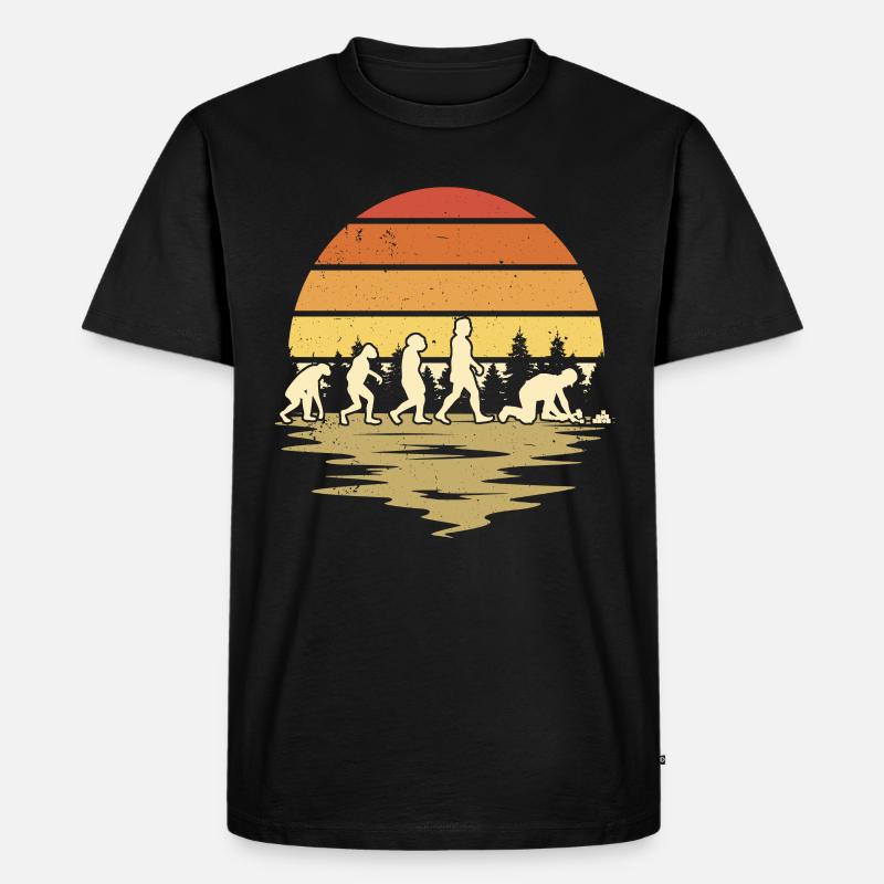 Pflasterer Evolution Steinsetzer Pflastersetzer - Männer Premium Bio T-Shirt - Schwarz