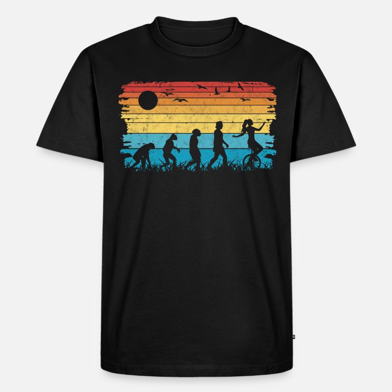 Einrad Evolution Einradfahrer - Männer Premium Bio T-Shirt - Schwarz
