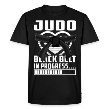 Ceinture noire de judo en cours - T-shirt Premium bio Homme - noir - Devant - Nico (187cm)