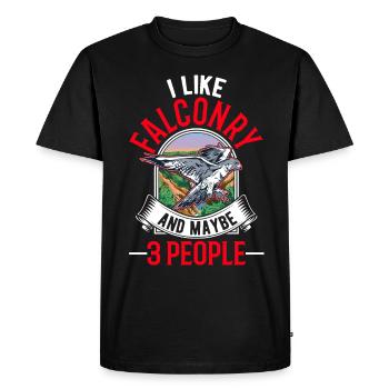 Faucon Fauconnerie Crécerelle - T-shirt Premium bio Homme - noir - Devant - Nico (187cm)