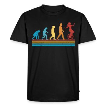 Unicycle Evolution Unicyclist - Men's Premium Organic T-Shirt - black - Front - Nico (187cm)