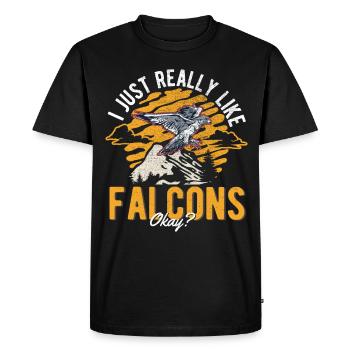 J’aime juste les faucons, les crécerelles, les fauconniers - T-shirt Premium bio Homme - noir - Devant - Nico (187cm)