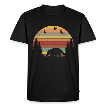Nasenbär Retro Coati Vintage - T-shirt Premium bio Homme - noir - Devant - Nico (187cm)