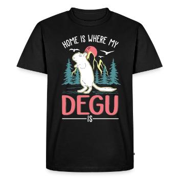 La maison est là où se trouve mon degu, le degu de la forêt - T-shirt Premium bio Homme - noir - Devant - Nico (187cm)