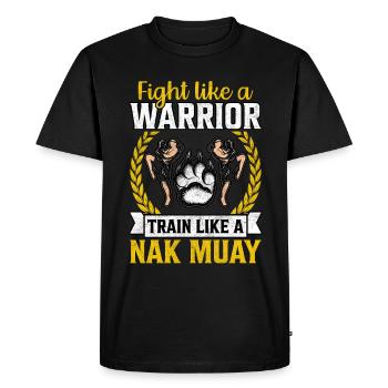 Combattez comme un guerrier, entraînez-vous comme un Nak Muay - T-shirt Premium bio Homme - noir - Devant - Nico (187cm)