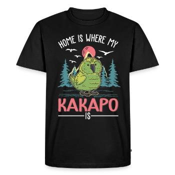 La maison est là où se trouve mon kakapo - T-shirt Premium bio Homme - noir - Devant - Nico (187cm)