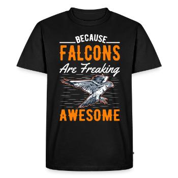 Falcon Gift, Falcon Breeding, Falcon Breeder, Falconer - Men's Premium Organic T-Shirt - black - Front - Nico (187cm)