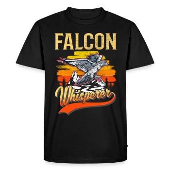 Faucon chuchoteur Fauconnier Fauconnier crécerelle fauconnerie - T-shirt Premium bio Homme - noir - Devant - Nico (187cm)
