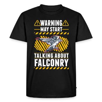 Avertissement Faucon Fauconnier Fauconnerie Crécerelle - T-shirt Premium bio Homme - noir - Devant - Nico (187cm)