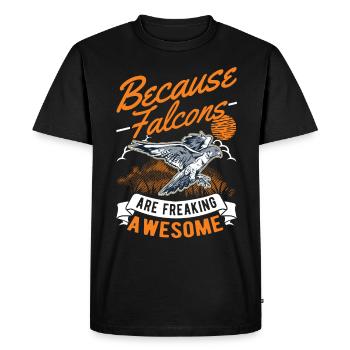 Falcon Gift, Falcon Breeding, Falcon Breeder, Falconer - Men's Premium Organic T-Shirt - black - Front - Nico (187cm)