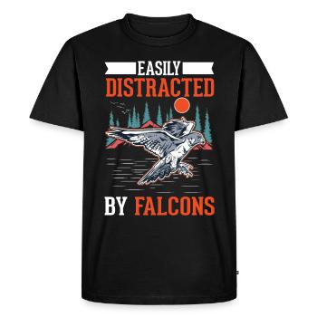 Facilement distrait par les faucons Falkenzucht Falkner - T-shirt Premium bio Homme - noir - Devant - Nico (187cm)