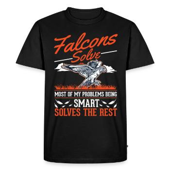 Faucon Fauconnier Fauconnier Fauconnerie Fauconnerie Fauconnier - T-shirt Premium bio Homme - noir - Devant - Nico (187cm)