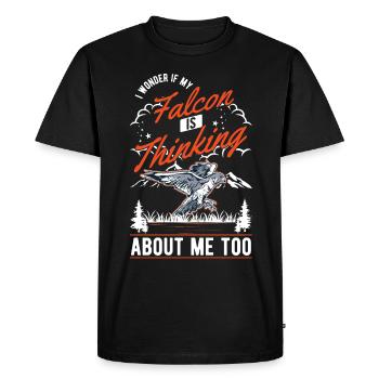 Falcon Gift, Falcon Breeding, Falcon Breeder, Falconer - Men's Premium Organic T-Shirt - black - Front - Nico (187cm)