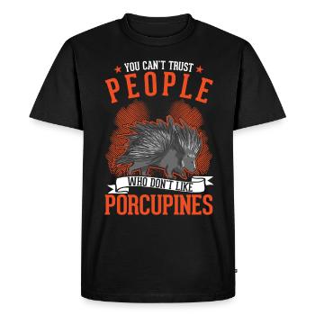 Porc-épic amateur Porc-épic - T-shirt Premium bio Homme - noir - Devant - Nico (187cm)