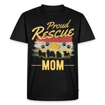 Chien de sauvetage maman chien de rue - T-shirt Premium bio Homme - noir - Devant - Nico (187cm)