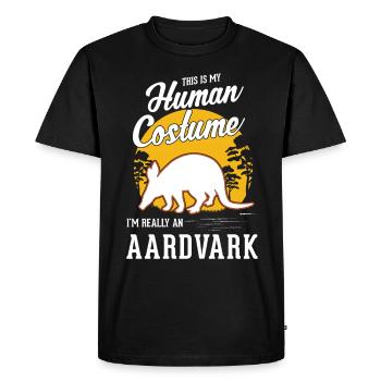 Erdferkel Déguisement Humain Halloween Aardvark - T-shirt Premium bio Homme - noir - Devant - Nico (187cm)