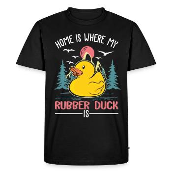 La maison, c’est là où se trouve mon canard en caoutchouc, le canard en caoutchouc - T-shirt Premium bio Homme - noir - Devant - Nico (187cm)