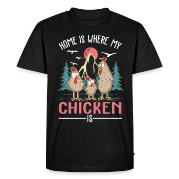 Poulets Home Farmer Poulet - T-shirt Premium bio Homme - noir - Devant - Nico (187cm)