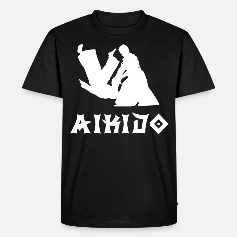 Aikido - Männer Premium Bio T-Shirt - Schwarz