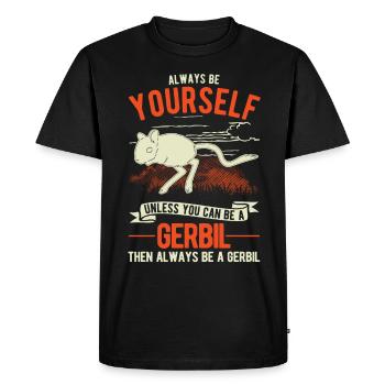 Gerbille Cadeau Gerbille Gerbille - T-shirt Premium bio Homme - noir - Devant - Nico (187cm)