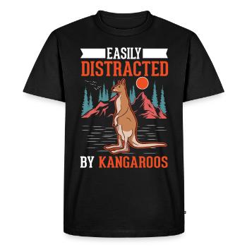 Easily distracted by Kangaroos Kangaroo - Men's Premium Organic T-Shirt - black - Front - Nico (187cm)