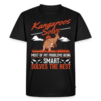 Kangaroo Australia Kangaroo - Men's Premium Organic T-Shirt - black - Front - Nico (187cm)