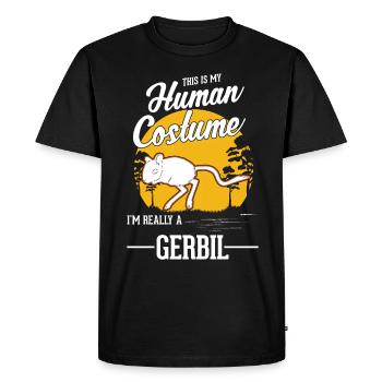 Déguisement Humain Gerbille Rennmaus - T-shirt Premium bio Homme - noir - Devant - Nico (187cm)