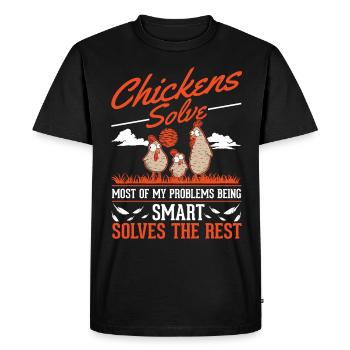 Poulets Élevage de poulets Producteur de poulets - T-shirt Premium bio Homme - noir - Devant - Nico (187cm)